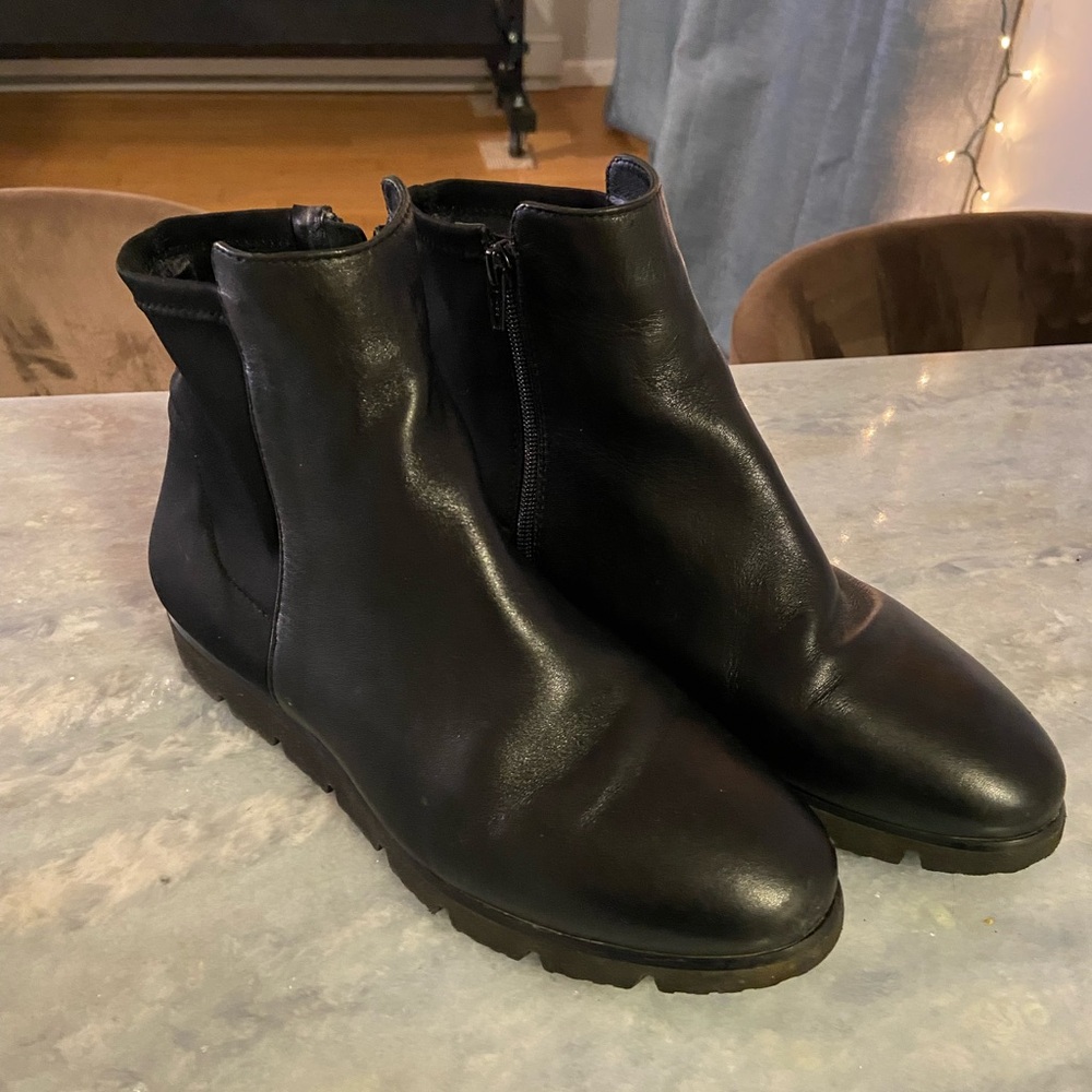 Women’s Black Leather Ankle Boots - VAN ELI